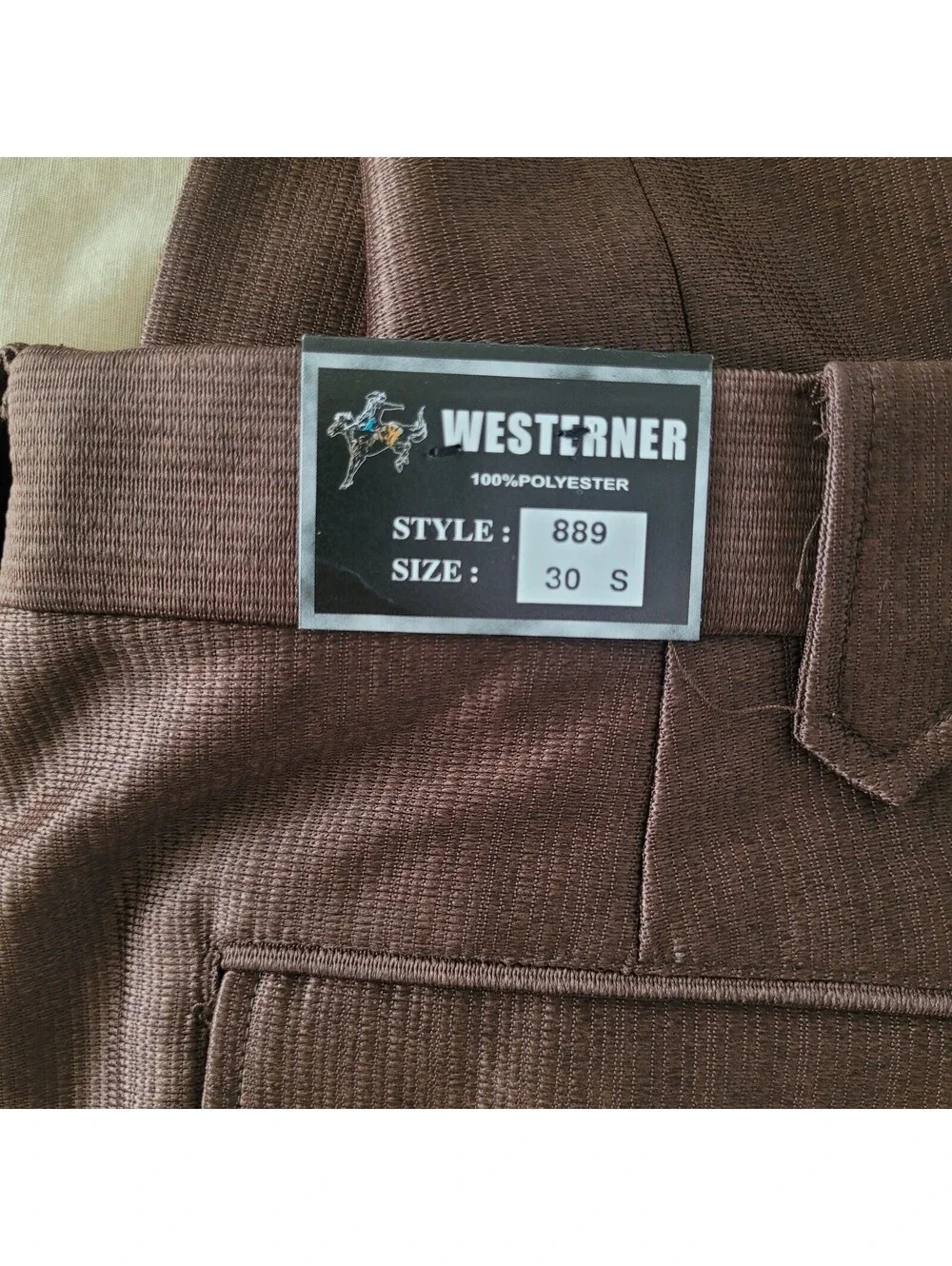 Westerner Men's 30x30 Brown Western Dress Pants Flat Front High Waist - NEW Vtg